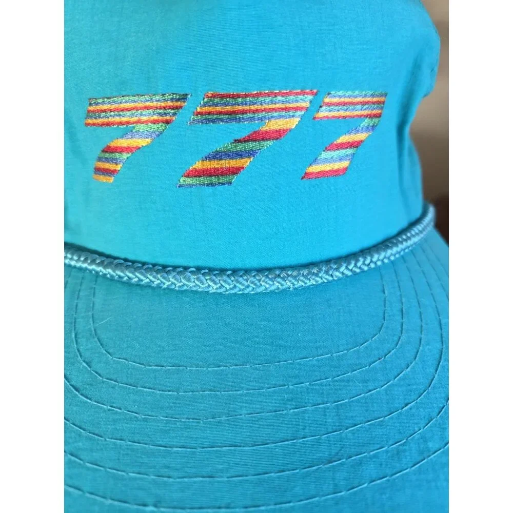 NWT Vintage Boeing 777 Hat Teal Embroidered‎ Adjustable Snapback